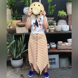 Nautical golden yellow stripe skirt